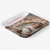 ベビーガールピンクパーティー写真祝い ペーパープレート (傾斜あり)