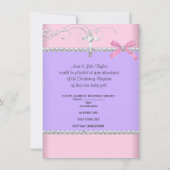 ベビーガールピンクパープル《キリスト教》洗礼式や命名式バプティスクロス 案内状 (裏面)