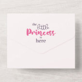 ベビーガールピンクフェアリーキャッスルプリンセスベビーシャワー オールインワン招待状 (裏面)