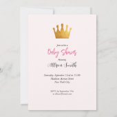 ベビーガールピンクフェアリーキャッスルプリンセスベビーシャワー 招待状 (裏面)