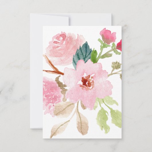 ベビーガールピンクフローラシャワーサンキューカード サンキューカード (裏面)