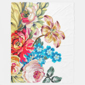 ベビーガールピンクブルーグリーンビクトリアンバラパターン フリースブランケット (正面)