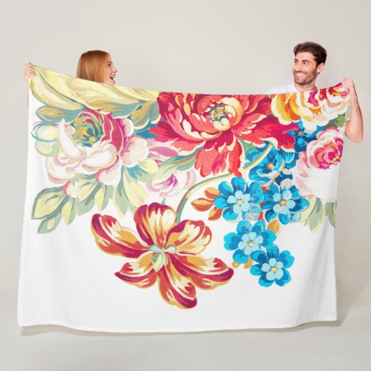 ベビーガールピンクブルーミントビクトリアンバラパターン フリースブランケット (インサイチュ)