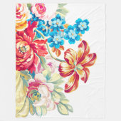 ベビーガールピンクブルーミントビクトリアンバラパターン フリースブランケット (正面)