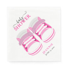 ベビーガールピンクブーティーベビーシャワーナプキンズ