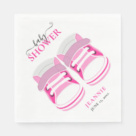 ベビーガールピンクブーティーベビーシャワーナプキンズ スタンダードランチョンナプキン