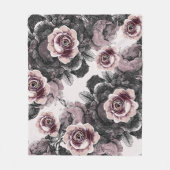 ベビーガールピンクホワイトブラックビクトリアンバラパターン フリースブランケット (正面)