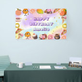 ベビーガールピンクマジカルフローラ子供へユニコーン 横断幕 (トレードショー)