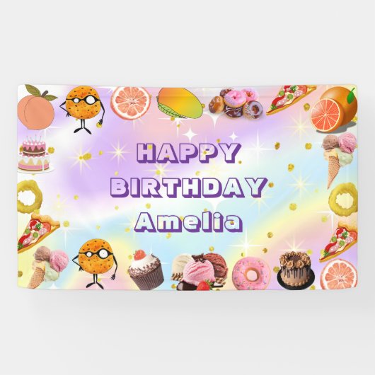 ベビーガールピンクマジカルフローラ子供へユニコーン 横断幕 (横)