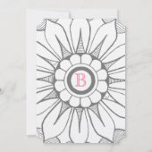 ベビーガールピンクマゼンタフローラベビーシャワー 招待状 (裏面)