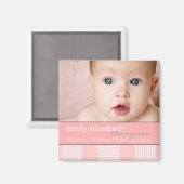 ベビーガールピンクモダンフォトマグネット マグネット (正面/裏面)