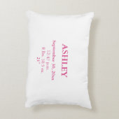 ベビーガールピンクラトル誕生統計 アクセントクッション (裏面(縦))