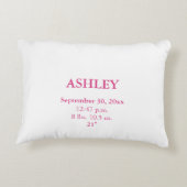 ベビーガールピンクラトル誕生統計 アクセントクッション (裏面)