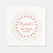 ベビーガールピンクヴィンテージかわいいモダン スタンダードカクテルナプキン (正面)