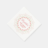 ベビーガールピンクヴィンテージかわいいモダン スタンダードカクテルナプキン (角)