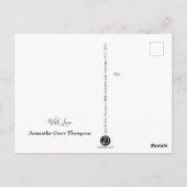 ベビーガールピンク写真バプテスマありがとう ポストカード (裏面)