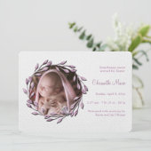 ベビーガールピンク写真誕生のお知らせ 案内状 (スタンド正面)