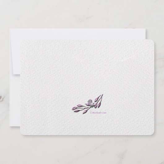 ベビーガールピンク写真誕生のお知らせ 案内状 (裏面)