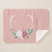 ベビーガールピンク誕生統計 – レターC - シェルパブランケット (正面(横))