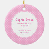 ベビーガールピンク雪だるま初めてのクリスマス写真 セラミックオーナメント (裏面)