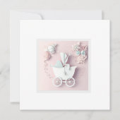 ベビーガールピンク3Dエフェクト シーズンカード (正面)