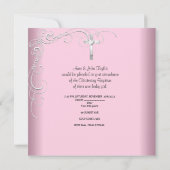 ベビーガールピンク《キリスト教》洗礼式や命名式バプティスクロスホワイト 案内状 (裏面)