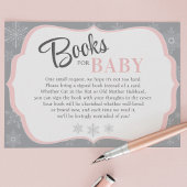 ベビーガールピンク&グレースノーフレーク冬のための本 エンクロージャーカード