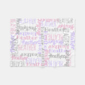 ベビーガールピンク/グレーパーソナライズされた名前をカスタムする フリースブランケット (正面(横))