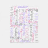 ベビーガールピンク/グレーパーソナライズされた名前をカスタムする フリースブランケット (正面)