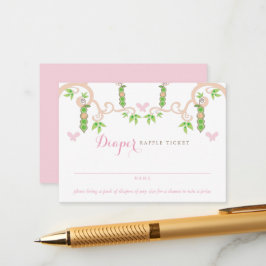 ベビーガールピーインアポッドガーデンおむつラッフルチケット エンクロージャーカード