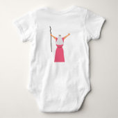 ベビーガールファーストパスソーバーキュートモーゼ名前をカスタムする ベビーボディスーツ (裏面)