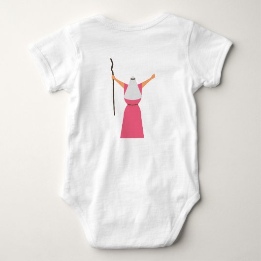 ベビーガールファーストパスソーバーキュートモーゼ名前をカスタムする ベビーボディスーツ (裏面)