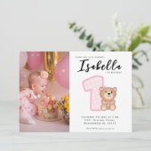 ベビーガールファースト誕生日招待状 招待状 (スタンド正面)
