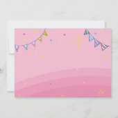 ベビーガールファースト誕生日招待状 招待状 (裏面)