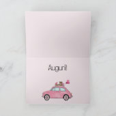 ベビーガールフィアット500イタリアンおめでとう カード (内部)