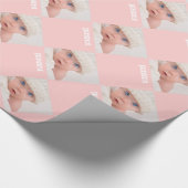 ベビーガールフォトパターン誕生日 ラッピングペーパー (角)