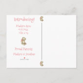 ベビーガールフォトピンクタイポグラフィ名統計 案内ポストカード (裏面)