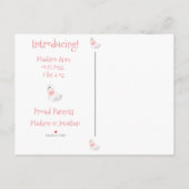 ベビーガールフォトピンクタイポグラフィ名統計 案内ポストカード (裏面)