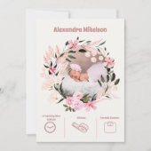 ベビーガールフォトモダン誕生 案内状 (正面)