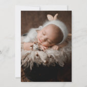 ベビーガールフォトモダン誕生 案内状 (裏面)