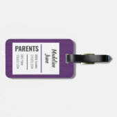 ベビーガールフロッグパープルバッグラベル ラゲッジタグ (裏面横)