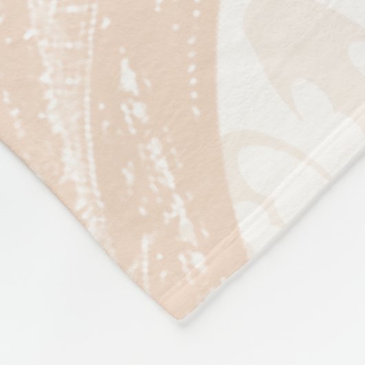 ベビーガールフローラ淡い色のコーラルピーチエッフェルタワー フリースブランケット (角)