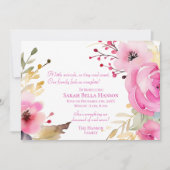 ベビーガールフローラ誕生発表 案内状 (正面)