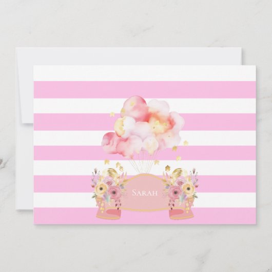 ベビーガールフローラ誕生発表 案内状 (裏面)