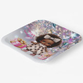 ベビーガールブラウンスキンきらきら光るパーティー ペーパープレート (傾斜あり)