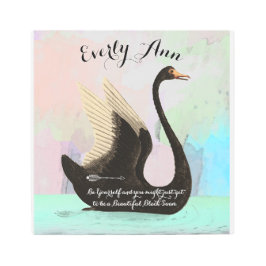 ベビーガールブラックスワン引用文 メタルプリント