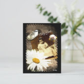 ベビーガールブラックヴィンテージポストカード ポストカード (スタンド正面)