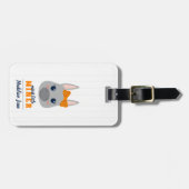 ベビーガールブルロネイビーアンドオレンジバッグラベル ラゲッジタグ (正面横)