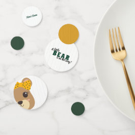 ベビーガールベアーグリーン&金ゴールドベビーシャワー コンフェッティ