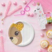 ベビーガールベアーグリーン&金ゴールドベビーシャワー ペーパープレート (パーティー)